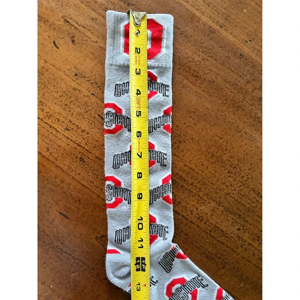 NWOT Ohio State Buckeyes NCAA Logo Crew Socks Scarlet Gray Unisex OSU Fan Gear